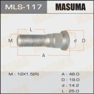 MLS117 MASUMA Шпилька колеса Toyota (MLS117) Masuma