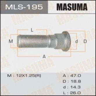 MLS195 MASUMA Шпилька колеса Nissan (MLS195) Masuma