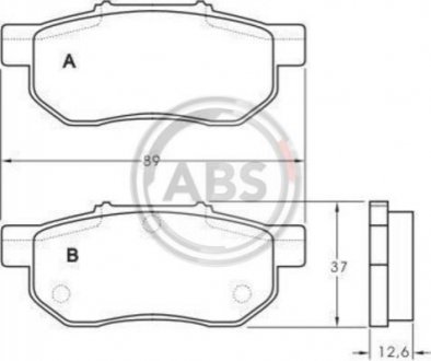 36870 A.B.S. Колодки гальмівні задн. Jazz/City/Fit/Civic/Ballade/CRX 92-