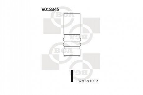 V018345 BGA Клапан випуск. Sierra/Mondeo -00 1.8D (32x8x109.2)