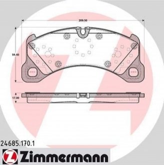 246851701 ZIMMERMANN Колодки гальмівні дискові, к-кт