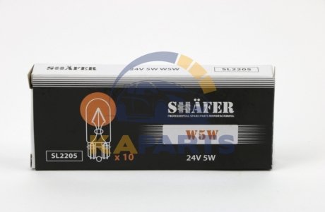 SL2205 SHAFER Лампа розжарювання 24V 5W W5W (картонна упаковка по 10шт)