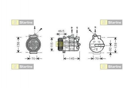 DK STK0186 STARLINE Компресори кондиціонерів