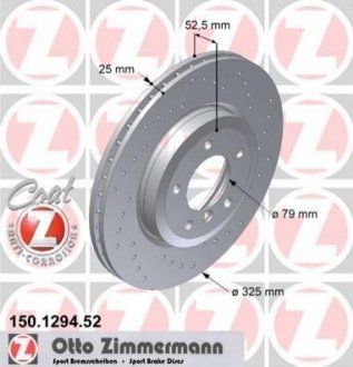 150129452 ZIMMERMANN Диск гальмівний SPORT Z