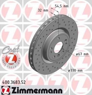 400368352 ZIMMERMANN Диск тормозной Sport