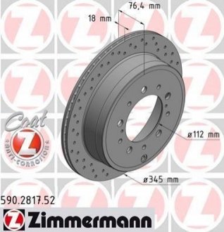 590281752 ZIMMERMANN Диск гальмівний SPORT Z