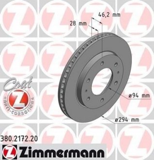 380217220 ZIMMERMANN Диск тормозной