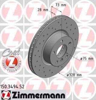 150.3494.52 ZIMMERMANN Диск гальмівний