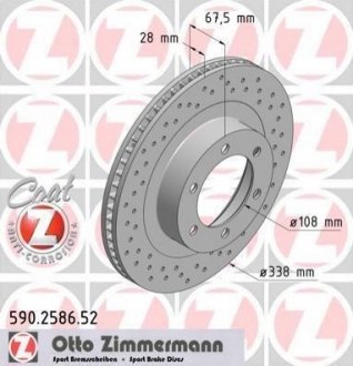 590.2586.52 ZIMMERMANN Диск тормозной Sport