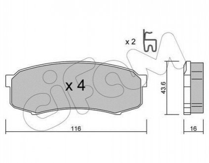 8224320 CIFAM Гальмівні колодки зад. Toyota Land Cruiser 84-