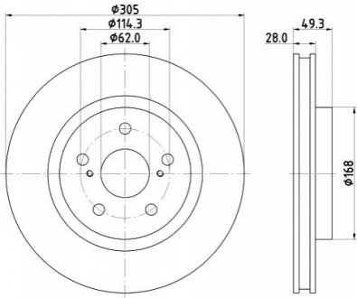 ND1128K NISSHINBO Диск тормозной передний Toyota Camry (V7) (17-), RAV 4 V (_A5) (18-) (ND1128K) NISSHINBO