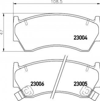 NP2043 NISSHINBO Колодки тормозные дисковые передние Nissan Almera 1.4, 1.6, 2.0 (95-00) (NP2043) NISSHINBO