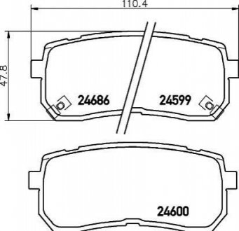 NP6033 NISSHINBO Колодки тормозные дисковые задние Hyundai H-1, ix55 2.5, 3.0 (08-) (NP6033) NISSHINBO