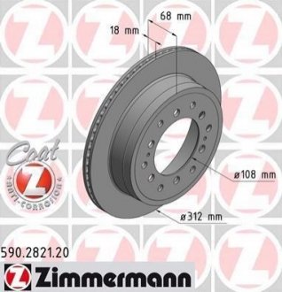 590282120 ZIMMERMANN Диск гальмівний Coat Z