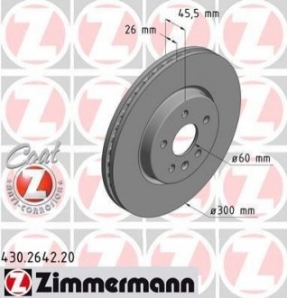 430264220 ZIMMERMANN Диск гальмівний Coat Z