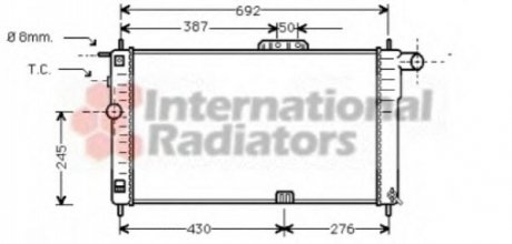 81002001 Van Wezel Радіатор охолодження DAEWOO NEXIA 15 MT - AC 94- (Van Wezel)