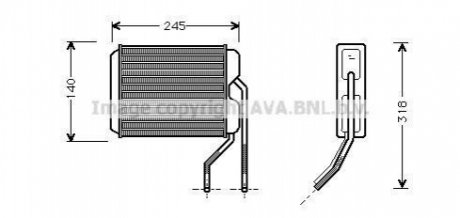DWA6026 AVA COOLING Радиатор обігрівача DAEWOO NEXIA (вир-во AVA)