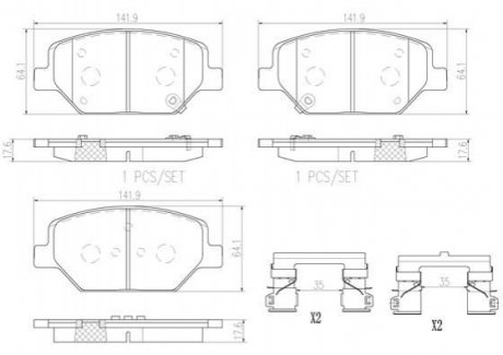 P07 007 BREMBO Гальмівні колодки дискові