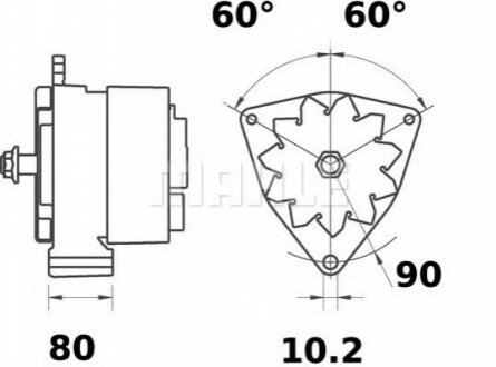 MG 460 MAHLE / KNECHT Генератор 28V 55A