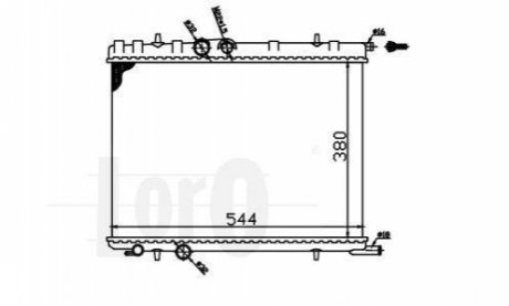 009-017-0010 DEPO Радіатор охолодження двигуна Berlingo/Partner (кроме 1.6HDI) 02-08 (380x549x26) (+/- AC)