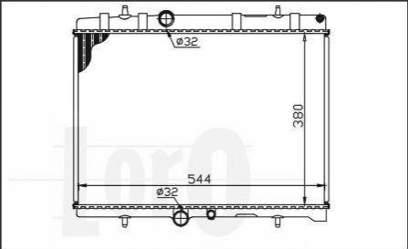 009-017-0011 DEPO Радиатор охлаждения двигателя Berlingo/Partner 1.6HDI 08> (+/-AC) (380x549x26)