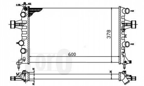 037-017-0041 DEPO Радіатор охолодження двигуна Astra G 2.5-2.6  98>04 (MT/AT +AC)