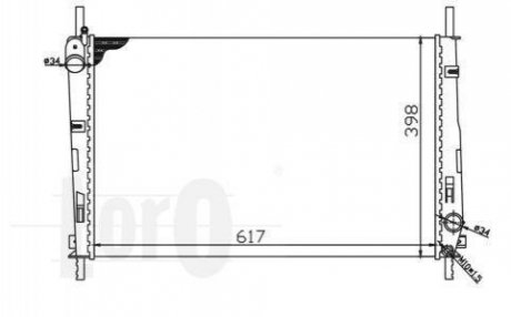 017-017-0015 DEPO Радіатор охолодження двигуна MONDEO III 1.8 i 16V (AC +/-) 00-