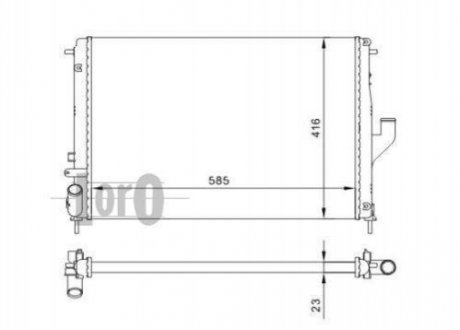 010-017-0002 DEPO Радиатор воды Duster/Logan/Sandero 1.5dCi/1.6 06- (590x415x20)