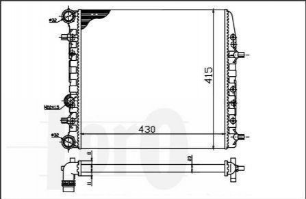 053-017-0039 DEPO Радіатор охолодження Fabia/Rapid/Roomster 99- (430x414x23)