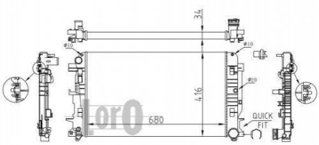 054-017-0035 DEPO Радіатор води Sprinter/Crafter 06-