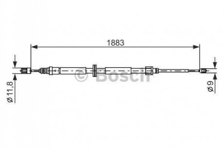 1987482302 BOSCH Трос зупиночних гальм