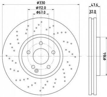 8DD355128-151 HELLA Гальмівний диск перед. W211/W220 02-09 2.6-5.5 (PRO) HC