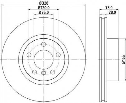 8DD355119-531 HELLA Гальмівний диск перед. X3 F25/X4 F26 10- 1.6-3.0 (PRO)