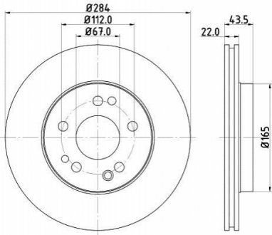 8DD355100-941 HELLA Гальмівний диск перед. E220-300 W124 93-95 (284x22)