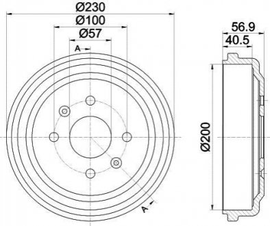 8DT355300-961 HELLA Гальмівний барабан задн. Spark/Aveo/Kalos/Kalos 03-