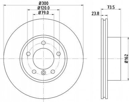 8DD355111-921 HELLA Гальмівний диск перед. E81/E87/E88/E90/E92/E93 04-