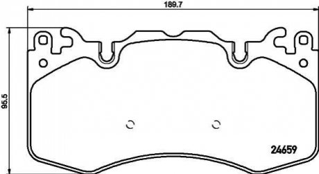 8DB355016-151 HELLA Гальмівні колодки перед. Range Rover 09- (brembo)