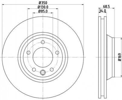 8DD355109781 HELLA Диск гальмівний з покриттям PRO; передн., прав.