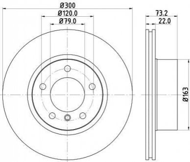 8DD355118-041 HELLA Гальмівний диск пер. F20/F21/F30/F36 13- (PRO)