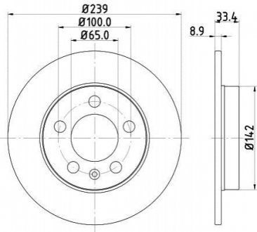 8DD355107-461 HELLA Гальмівний диск задн. Octavia/Golf 98-13 (PRO)