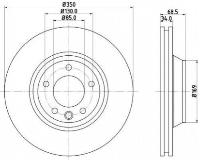 8DD355109761 HELLA Диск гальмівний з покриттям PRO; передн., лів.