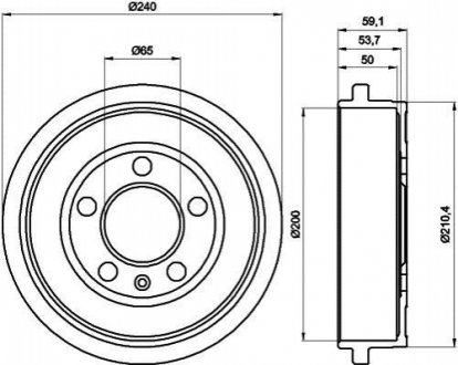 8DT355300-371 HELLA Гальмівний барабан Fabia/Polo 1.0-2.0 99-