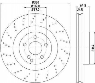 8DD355115401 HELLA Диск гальмівний з покриттям PRO; передн.