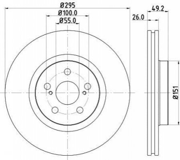 8DD355111-651 HELLA Гальмівний диск перед. Avensis T25 04-