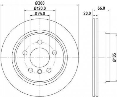 8DD355118271 HELLA Диск гальмівний з покриттям PRO; задн.