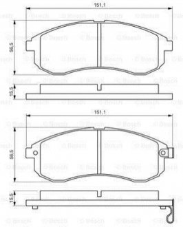 0986494362 BOSCH ГАЛЬМІВНІ КОЛОДКИ, ДИСКОВІ Mitsubishi