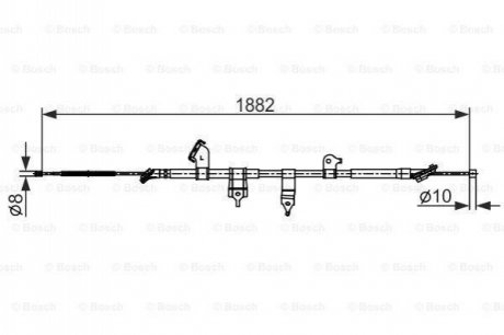 1987482567 BOSCH Трос зупиночних гальм