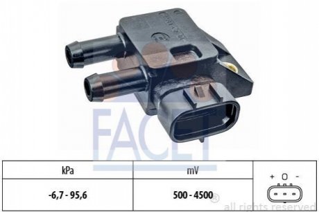 103308 FACET Датчик давления выхлопных газов Toyota AURIS II 1.4 D-4D (NDE180_) (12-18) (10.3