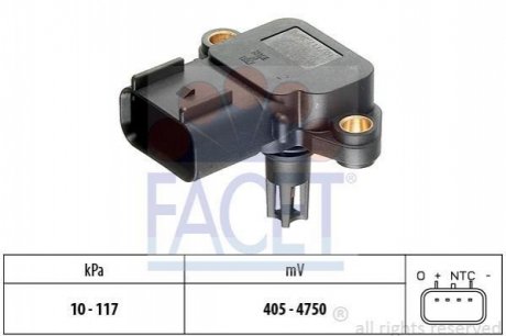 103077 FACET Датчик давления наддува Ford Focus 1.4 16v (98-04) (10.3077) FACET