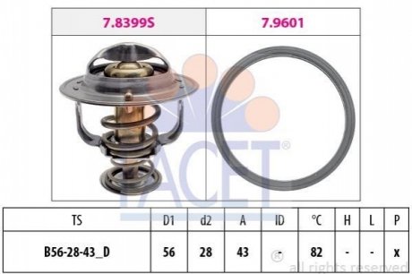 7.8404 FACET Термостат Mitsubishi Colt vi 1.5 czt (05-12) (7.8404) FACET